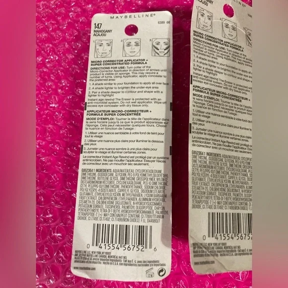 💫 2x Maybelline ERASER INSTANT AGE REWIND Multi-use CONCEALER; Mahogany 147 - Picture 2 of 15